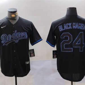 Los Angeles Dodgers #24 'Black Mamba' Black Cool Base Stitched Jersey