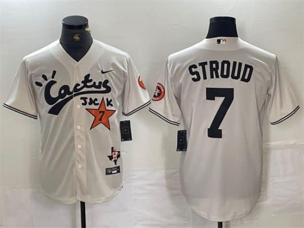 Houston Astros #7 C.J. Stroud Cream Cactus Jack Vapor Premier Limited Stitched Jersey