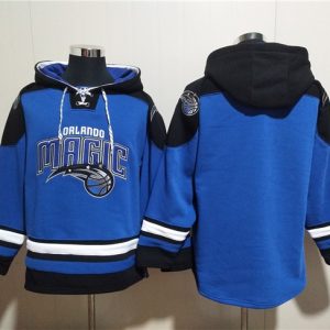 Orlando Magic Blank Blue Ageless Must-Have Lace-Up Pullover Hoodie