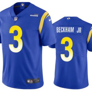 Los Angeles Rams #3 Odell Beckham Jr. 2021 Royal Vapor Untouchable Limited Stitched Football Jersey