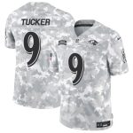 Baltimore Ravens #9 Justin Tucker 2024 F.U.S.E. Arctic Camo Salute To Service Limited Stitched Jersey