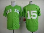 Red Sox #15 Dustin Pedroia Green Stitched Jersey