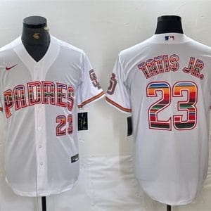 San Diego Padres #23 Fernando Tatis Jr. Mexico White Cool Base Stitched Jersey
