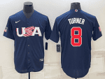 USA #8 Trea Turner 2023 Navy World Classic Stitched Jersey