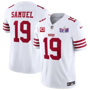 San Francisco 49ers #19 Deebo Samuel White 2024 F.U.S.E. Super Bowl LVIII Patch And 1-Star C Patch Vapor Untouchable Limited Stitched Jersey