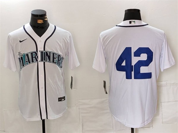 Seattle Mariners #42 Jackie Robinson White Cool Base Stitched Jersey
