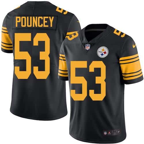 Steelers #53 Maurkice Pouncey Black Stitched Limited Rush Nike Jersey