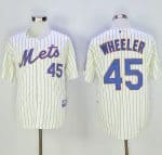 Mets #45 Zack Wheeler Cream(Blue Strip) Alternate Cool Base Stitched Jersey