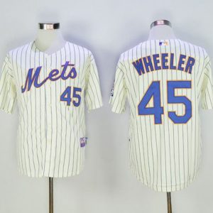 Mets #45 Zack Wheeler Cream(Blue Strip) Alternate Cool Base Stitched Jersey