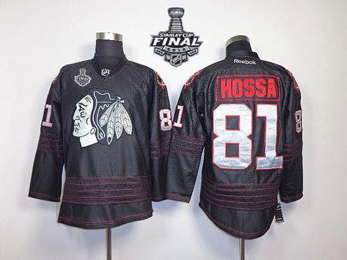 Blackhawks #81 Marian Hossa Black Accelerator 2015 Stanley Cup Stitched Jersey