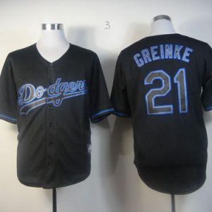 Dodgers #21 Zack Greinke Black Fashion Stitched Jersey