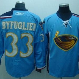 Thrashers #33 Dustin Byfuglien Stitched Blue Jersey