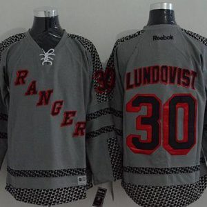 Rangers #30 Henrik Lundqvist Charcoal Cross Check Fashion Stitched Jersey