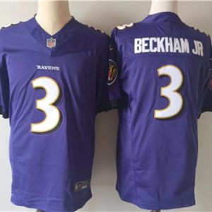 Baltimore Ravens #3 Odell Beckham Jr. Purple 2023 F.U.S.E. Vapor Untouchable Stitched Jersey