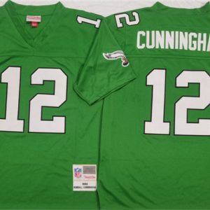 Philadelphia Eagles #12 Randall Cunningham Kelly Green Throwback Stitched Jersey