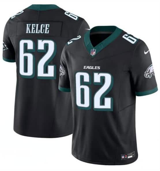 Philadelphia Eagles #62 Jason Kelce Black 2024 F.U.S.E. Vapor Untouchable Limited Football Stitched Jersey