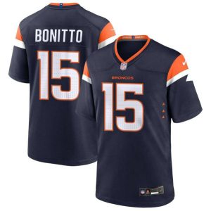 Denver Broncos #15 Nik Bonitto Navy 2024 Stitched Game Jersey