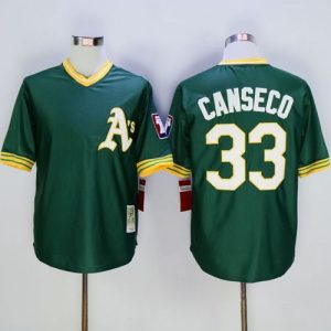 Mitchell And Ness Athletics #33 Jose Canseco Green Throwback Stitched Jersey