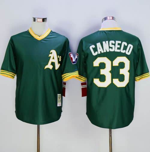 Mitchell And Ness Athletics #33 Jose Canseco Green Throwback Stitched Jersey