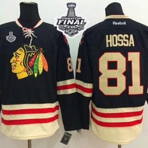 Blackhawks #81 Marian Hossa Black 2015 Winter Classic 2015 Stanley Cup Stitched Jersey