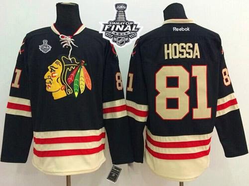 Blackhawks #81 Marian Hossa Black 2015 Winter Classic 2015 Stanley Cup Stitched Jersey