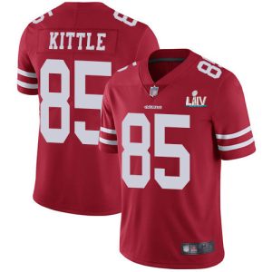 San Francisco 49ers #85 George Kittle Red Super Bowl LIV Vaper Untouchable Limited Stitched Jersey