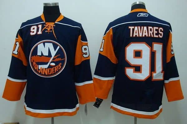 Islanders #91 John Tavares Stitched Dark Blue Jersey