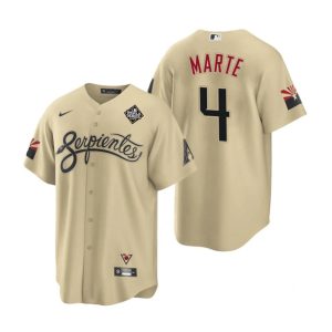 Arizona Diamondbacks #4 Ketel Marte Gold 2023 World Series City Connect Cool Base Stitched Jersey