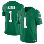Philadelphia Eagles #1 Jalen Hurts Green 2023 F.U.S.E. Throwback With 3-Star C Patch And John Madden Patch Vapor Limited Stitched Jersey