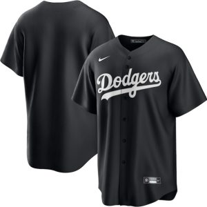 Los Angeles Dodgers Blank Black Lights Out Limited Stitched Jersey
