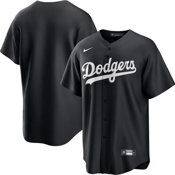 Los Angeles Dodgers Blank Black Lights Out Limited Stitched Jersey