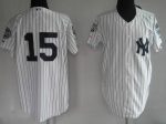Yankees #15 Thurman Munson Stitched White Jersey