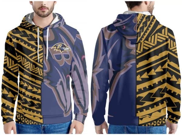 Baltimore Ravens Purple Black Gold Pullover Hoodie