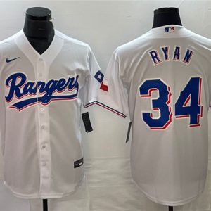 Texas Rangers #34 Nolan Ryan White Cool Base Stitched Jersey