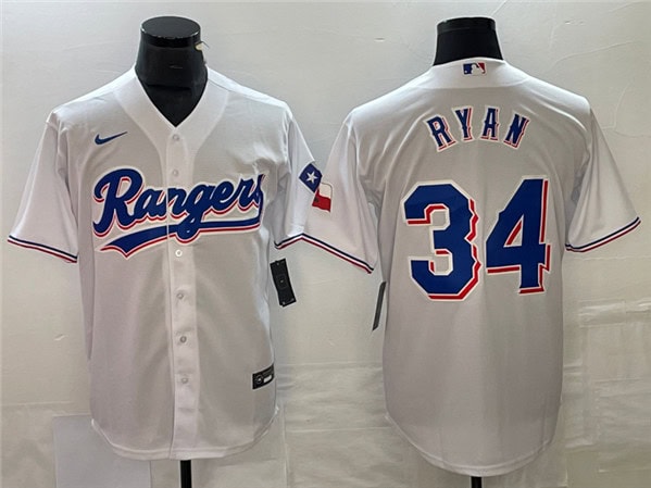 Texas Rangers #34 Nolan Ryan White Cool Base Stitched Jersey