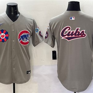 Chicago Cubs Team Big Logo Gray 2025 Tokyo Series Limited Stitched Jersey