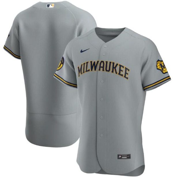 Milwaukee Brewers Blank Grey Flex Base Stitched Jersey