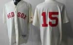 Red Sox #15 Dustin Pedroia Cream Cool Base Stitched Jersey