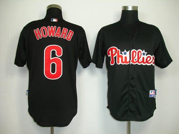 Phillies #6 Ryan Howard Black Stitched Jersey