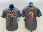 Houston Astros #3 Jeremy Pena Grey Cool Base Stitched Baseball Jersey