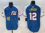 National League #12 Francisco Lindor Blue Alternate 2025 All-Star Edition Limited Stitched Jersey