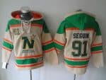Stars #91 Tyler Seguin Cream Sawyer Hooded Sweatshirt Stitched Jersey
