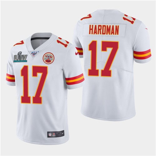 Chiefs #17 Mecole Hardman White Super Bowl LIV Vapor Untouchable Limited Stitched Jersey
