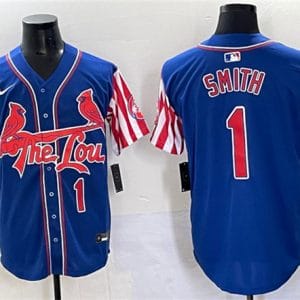 St. Louis Cardinals #1 Ozzie Smith Royal Independence Day Vapor Premier Limited Stitched Jersey