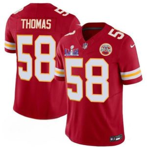Kansas City Chiefs #58 Derrick Thomas Red 2024 F.U.S.E. Super Bowl LVIII Patch Vapor Untouchable Limited Stitched Jersey