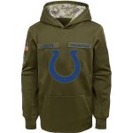Youth Indianapolis Colts Olive Salute To Service Pullover Performance NFL Hoodie