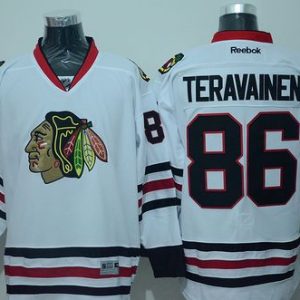 Blackhawks #86 Teuvo Teravainen White Stitched Jersey