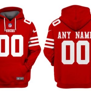 San Francisco 49ers Custom Red Alternate Pullover Hoodie