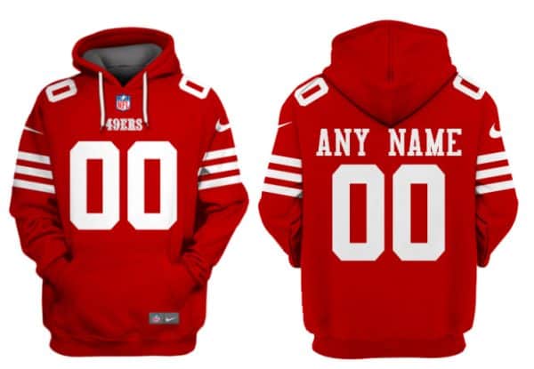 San Francisco 49ers Custom Red Alternate Pullover Hoodie