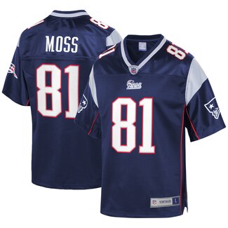 New England Patriots #81 Randy Moss Navy Stitched Jersey